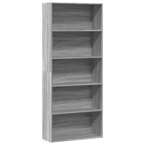 vidaXL Bibliotecă, gri sonoma, 80x30x189 cm, lemn prelucrat imagine