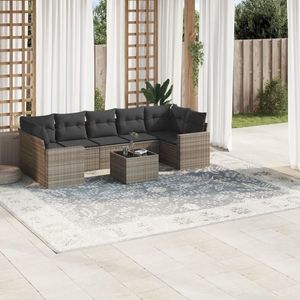 Set mobilier de exterior, 8 piese, poliratan, gri imagine