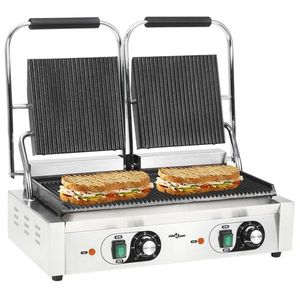 vidaXL Grill Panini dublu cu striații, 57x30, 5x20 cm, 3600 W imagine