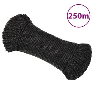 vidaXL Frânghie de lucru, negru, 3 mm, 250 m, polipropilenă imagine