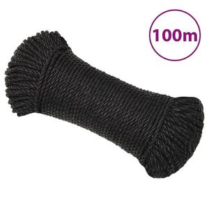 vidaXL Frânghie de lucru, negru, 3 mm, 100 m, polipropilenă imagine