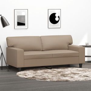 vidaXL Canapea cu 2 locuri, cappuccino, 140 cm, piele ecologică imagine