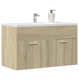 vidaXL Dulap chiuvetă baie, stejar sonoma 90x38, 5x46 cm lemn prelucrat imagine