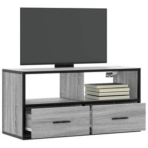 vidaXL Dulap TV, gri sonoma, 80x31x39, 5 cm, lemn prelucrat și metal imagine