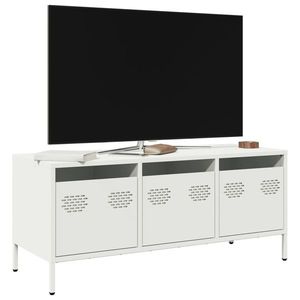 vidaXL Dulap TV, alb, 101, 5x39x43, 5 cm, oțel laminat la rece imagine