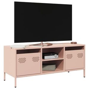 vidaXL Dulap TV, roz, 101, 5x39x43, 5 cm, oțel laminat la rece imagine