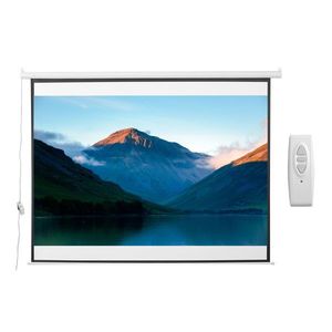 HOMCOM Ecran Proiecție Motorizat 120 Inch pentru Home Cinema, Sistem de Rulare Ușor, Calitate Superioară, Alb | Aosom Romania imagine