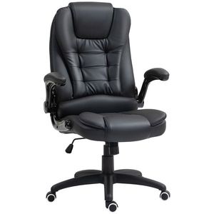 HOMCOM Scaun Ergonomic de Birou cu Brațe și Înălțime Reglabile, Tetieră, și Funcție de Balans, 111-121x60x69 cm, Negru | Aosom Romania imagine