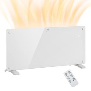 HOMCOM Aerotermă Electrică cu Temperatură Reglabilă, Termostat și Protecție la Supraîncălzire, 87x21, 5x44, 5 cm, Alb | Aosom Romania imagine