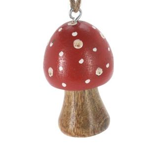 Decoratiune ciuperca din lemn Woodland Mushroom rosu 5x7 cm - modele diverse imagine