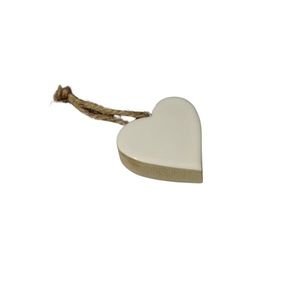 Decoratiune inima din lemn Sweetheart alb 4.5x5 cm imagine