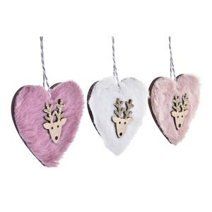 Set 3 decoratiuni Winter Heart 8 cm imagine