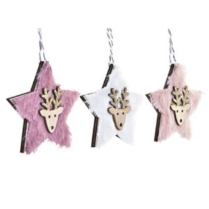 Set 3 decoratiuni Winter Star 8 cm imagine