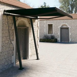 vidaXL Copertină retractabilă automat cu stâlpi, antracit, 3x2, 5 m imagine