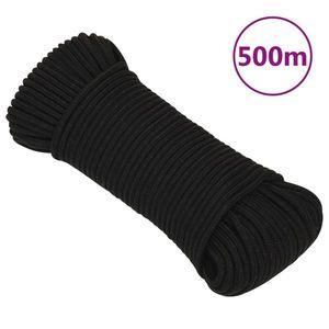 vidaXL Frânghie de lucru, negru, 4 mm, 500 m, poliester imagine