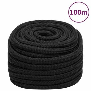 vidaXL Frânghie de barcă, negru complet, 20 mm, 100 m, polipropilenă imagine