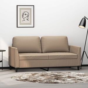 vidaXL Canapea cu 2 locuri, cappuccino, 140 cm, piele ecologică imagine