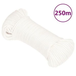 vidaXL Frânghie de barcă, alb complet, 4 mm, 250 m, polipropilenă imagine