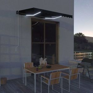 Copertină retractabilă cu senzor vânt & LED antracit 300x250 cm imagine