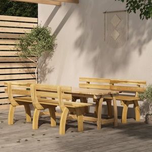 vidaXL Set mobilier de exterior, 3 piese, lemn de pin tratat imagine