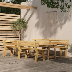 vidaXL Set mobilier de exterior, 3 piese, lemn de pin tratat imagine