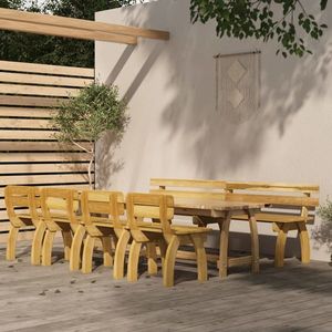 vidaXL Set mobilier de exterior, 6 piese, lemn de pin tratat imagine