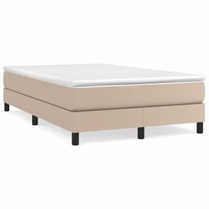 vidaXL Pat box spring cu saltea, cappuccino, 120x190cm piele ecologică imagine