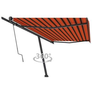 vidaXL Copertină autonomă retractabilă automat oranj/maro 500x300 cm imagine