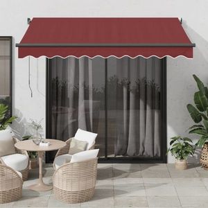 vidaXL Copertina retractabilă automat cu LED-uri, vișiniu, 350x250 cm imagine