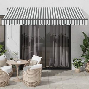 vidaXL Copertină retractabilă automat LED-uri antracit/alb 350x250 cm imagine