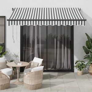 vidaXL Copertină retractabilă automat LED-uri antracit/alb 300x250 cm imagine