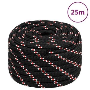 vidaXL Frânghie de barcă, negru, 20 mm, 25 m, polipropilenă imagine