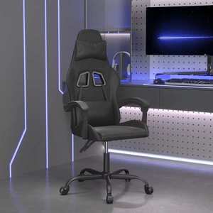 vidaXL Scaun de gaming pivotant, negru, piele ecologică imagine