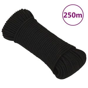 vidaXL Frânghie de lucru, negru, 4 mm, 250 m, poliester imagine