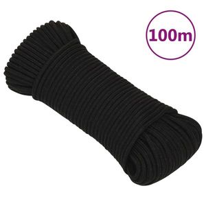 vidaXL Frânghie de lucru, negru, 4 mm, 100 m, poliester imagine