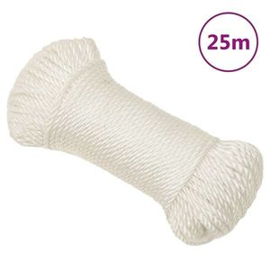 vidaXL Frânghie de lucru, Alb, 3 mm, 25 m, polipropilenă imagine