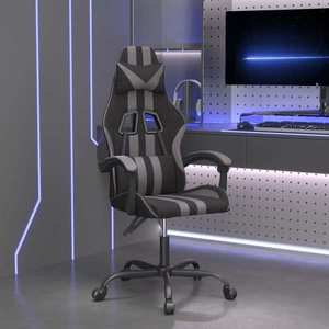 vidaXL Scaun de gaming pivotant, negru și gri, piele ecologică imagine