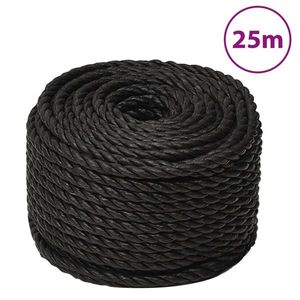 vidaXL Frânghie de lucru, negru, 10 mm, 25 m, polipropilenă imagine