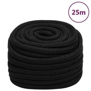 vidaXL Frânghie de lucru, negru, 20 mm, 25 m, poliester imagine