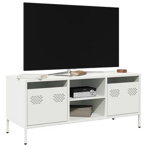 vidaXL Dulap TV, alb, 101, 5x39x43, 5 cm, oțel laminat la rece imagine