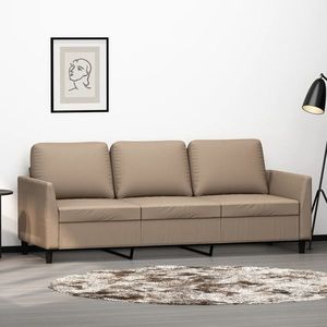 vidaXL Canapea cu 3 locuri, cappuccino, 180 cm, piele ecologică imagine