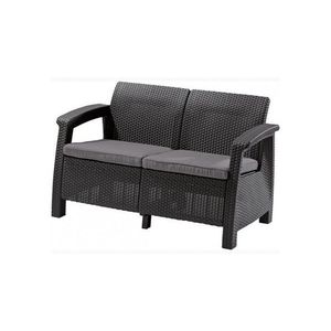 Canapea de grădină Keter Corfu II Love Seat 258973 Grafit, 2 locuri imagine