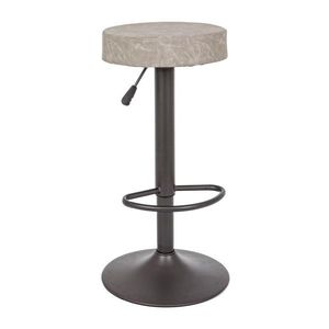 Scaun de bar Piper Vintage, Bizzotto, piele ecologica, inaltime ajustabila, 35x35x85 cm, gri deschis imagine