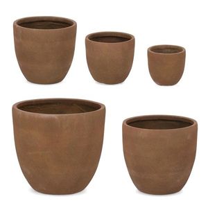 Set ghivece pentru exterior 5 piese Rigo, Bizzotto, Ø52 x 47.5 cm, fibre de lut, maro rusty imagine