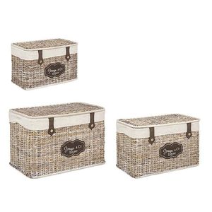 Set 3 cosuri cu capac, Provencal, Bizzotto, 66x41x43 cm, ratan/bambus imagine