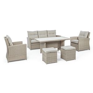 Set mobilier pentru gradina/terasa 6 piese Ariel, Bizzotto, fibra sintetica/tesatura ofelin, natural imagine