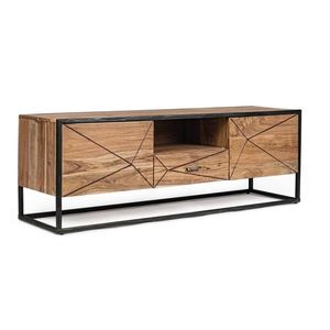 Comoda TV Egon, Bizzotto, 145 x 40 x 50 cm, otel/lemn de salcam imagine