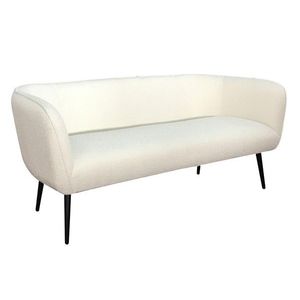 Canapea 3 locuri Avril, Bizzotto, 175 x 70 x 68 cm, otel/poliester Boucle, alb imagine