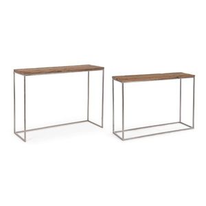 Set 2 console Rafter, Bizzotto, 110 x 35 x 83 cm, otel/lemn reciclat imagine