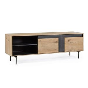 Comoda TV Stanwood, Bizzotto, 160 x 40 x 57 cm, MDF/furnir din lemn de stejar imagine